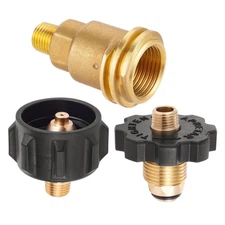 3 PCS Propane Gas Brass Fitting Adapters – QCC1 Male/POL Female to 1/4" NPT M...
