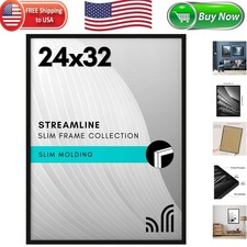 Stylish Streamline 24x32 Picture Frame - Polished Plexiglass  Hanging Hardware