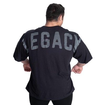 Better Bodies Legacy Slub Iron Tee Washed Black Oversized Bodybuilding T-Shirt