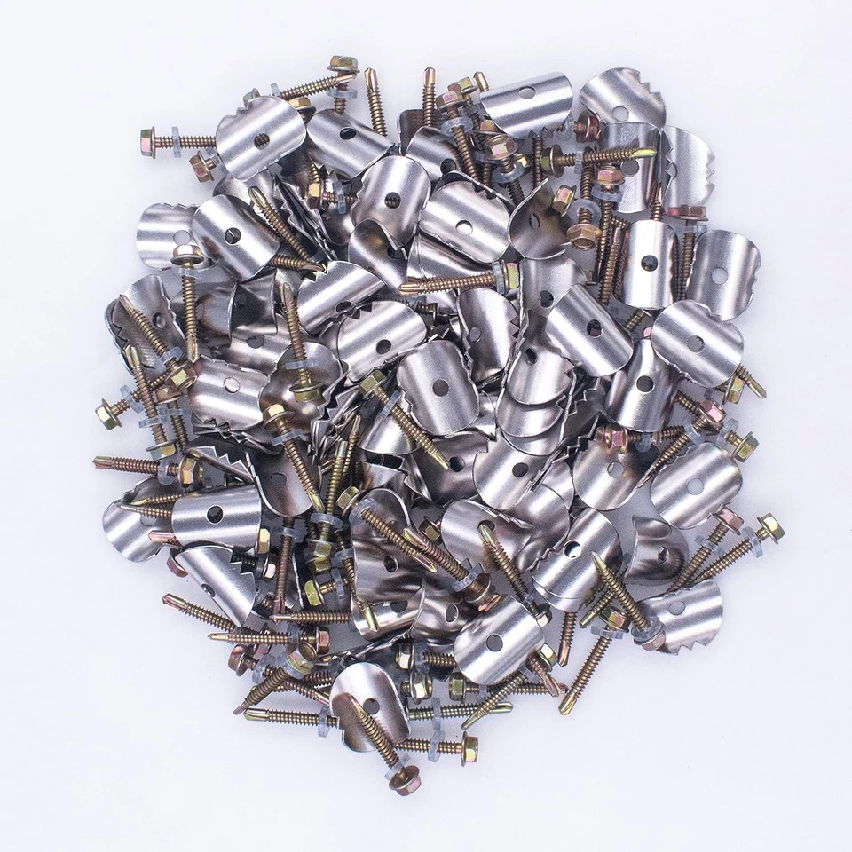 Staffe in Acciaio per Il Fissaggio Rete Metallica E Recinzioni Tessute (90 Pezzi - Immagine 4 di 4