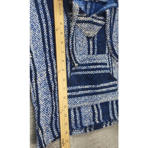 Mexican BAJA Hoodie For Kids Size 6 Blue Wool Sweater Toddler Pullover - Picture 6 of 6