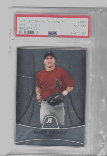 2010 Bowman Platinum Prospects Mike Trout #PP5  (RC) - PSA 8