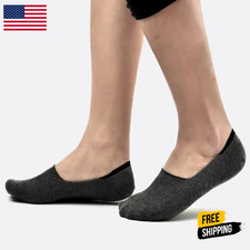 6 Pairs Men Invisible No Show Nonslip Cut Solid Cotton Socks US