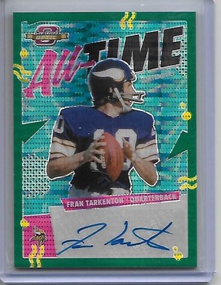 2021 Optic Contenders FRAN TARKENTON Prizm auto Green Pulsar Vikings 10/15 JSY #