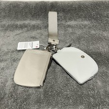Lululemon Dual Pouch Wristlet Downtown Tan/Vapor/Silver Super Cute Rare Find NEW