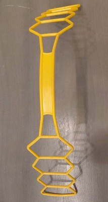 Vintage Tupperware Handle 1365-12, Yellow color, hexagon, 22'' for Quartet Boxes