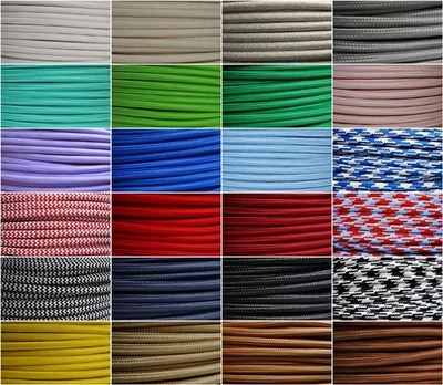 MARKENLOS Textil Stromkabel Lampen-Kabel Stoff Verlängerungs-Kabel Elektro Stromleitung