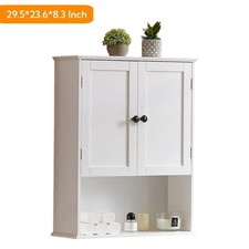 Wall Mount Bathroom Cabinet Storage Organizer Medicine Cabinet 29.5 White