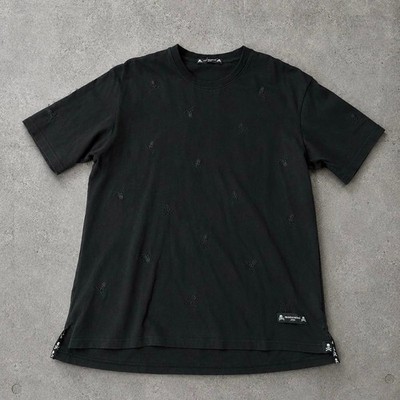 Mastermind Men Top Black T-Shirt Skull Allover Pattern Embroidery Xxl JPN Limite