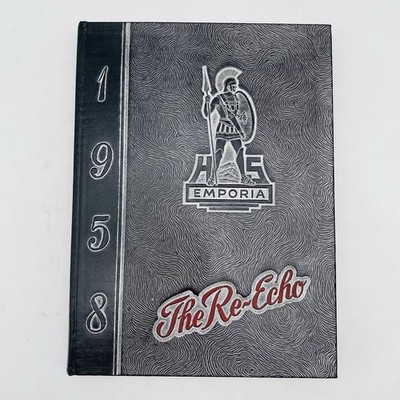 1958 The Re-Echo Annual Yearbook Emporia Senior High Kansas Hardcover