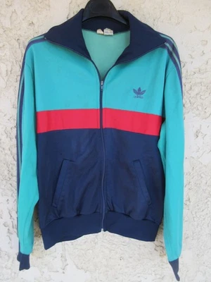 Veste ADIDAS FLUSH vintage vert marine Ventex France jacket années 80 186 XL - Photo 1/4