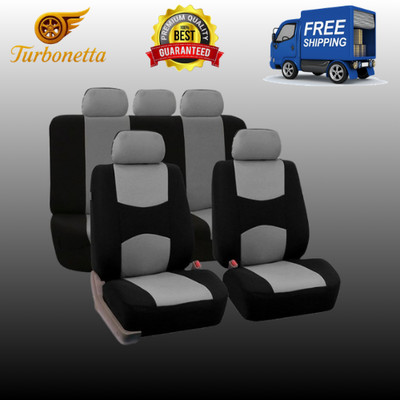 Fits All GMC Gray Fabric Car Seat Cover Front Rear 5 Seat Set