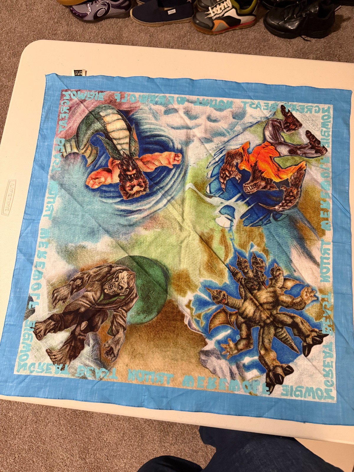 Acne Studios Monster Print Cotton Bandana Made in Italy FW