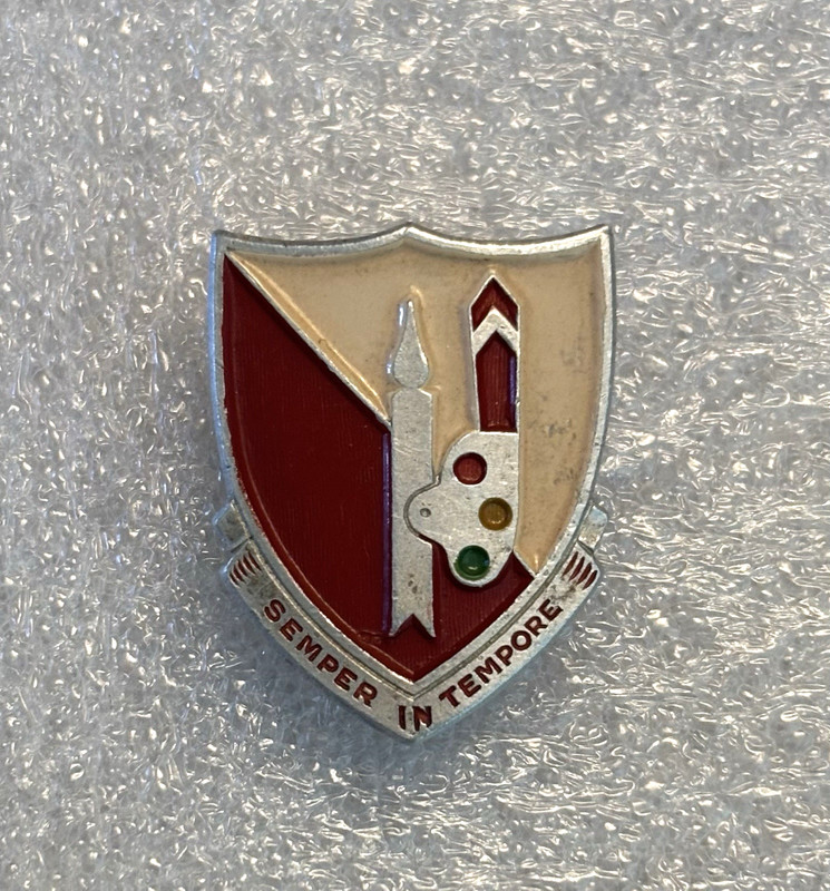 WW 2 US Army 727th Railway Operating Battalion DUI Pin w/Pin Back Hand Painted