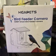 Heapets 1296P Waterproof 1.25 Liter Seed Capacity Smart Bird Feeder Camera - Red
