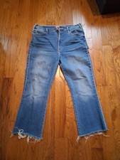 Mother Jeans 34 The Hustler Ankle Fray In Layover