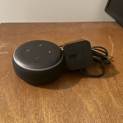 Amazon Echo Dot Smart Speaker Black, Alexa, Wi Fi Bluetooth Wireless, Fabric