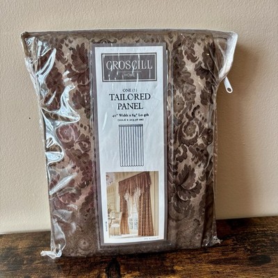 NEW CROSCILL HOME Cocoa Lavish TAILORED Curtain PANEL 40 W X 84''L Paisley Damask