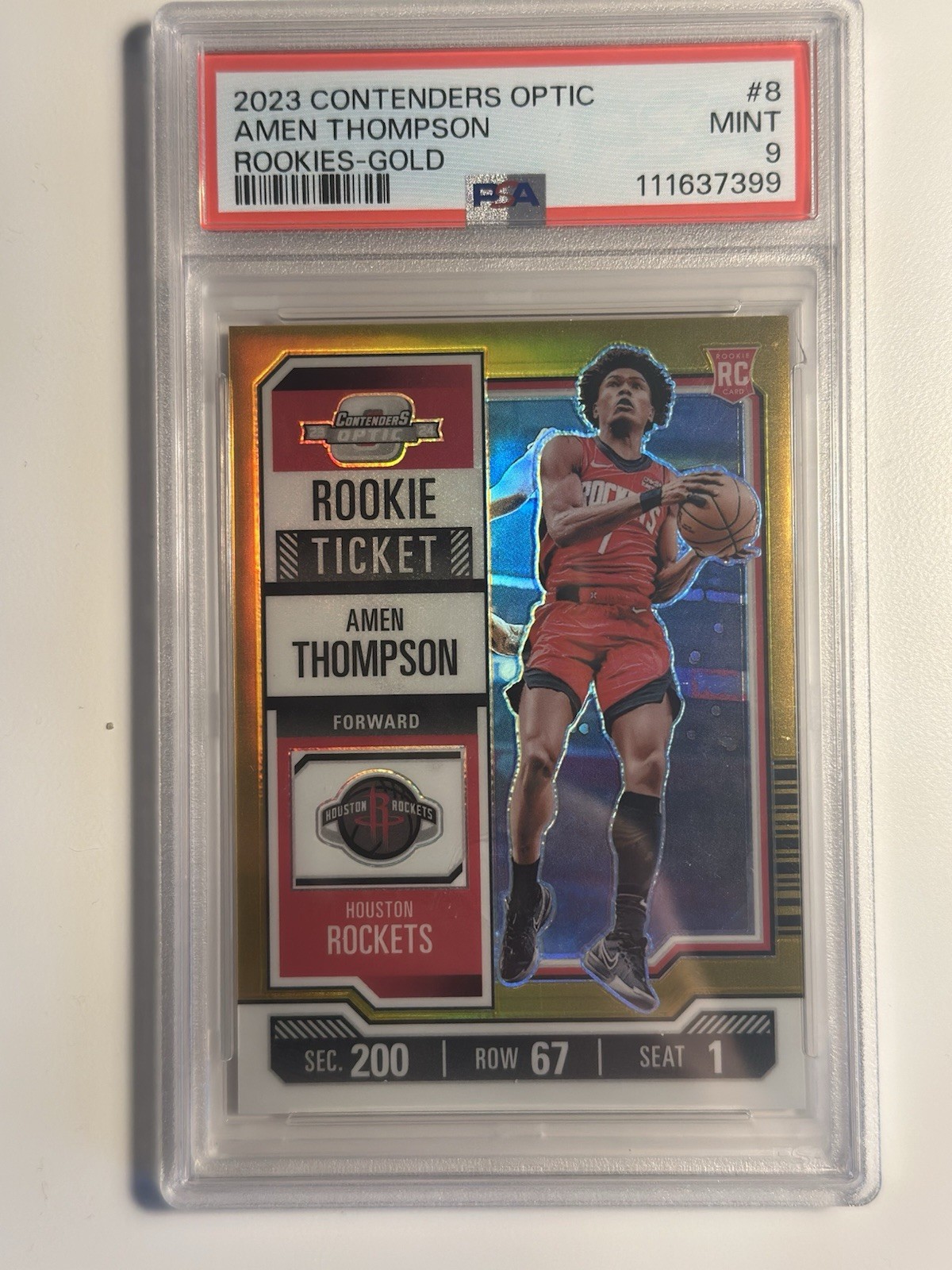 2023-24 Panini Contenders Optic - Rookies Amen Thompson #8 Gold Prizm /10 (RC)