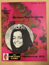 MICHIGAN TECH UNIV @ ST. CLOUD STATE COLLEGE FOOTBALL PROGRAMS  1970 EX