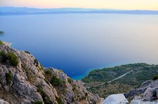 Landscape croatia nature cliff europe water sea road Custom Gaming Mat Desk