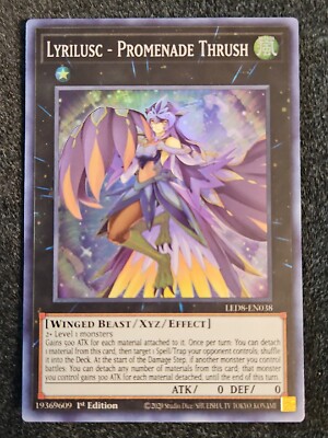 Yugioh x1 Lyrilusc - Promenade Thrush Super Rare 1st Edition LED8-EN038 (NM!)