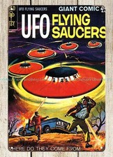 Listing image for 1968. Golden Key, UFO Flying Saucers Where do they come from metal tin sign