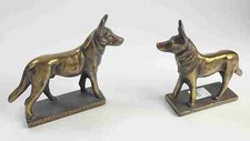 German Shepard Cast Bronze Statue Bookends