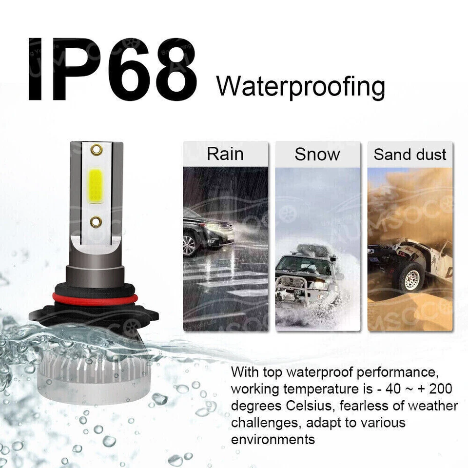 For 2013 2014 2015 Honda Accord 4-Door Sedan LED Hi/Lo Headlight + Fog light Kit - Image 4 of 4