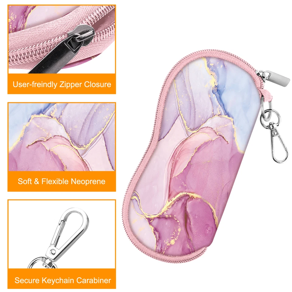 Estuche para Gafas Portátil con Mosquetón Neopreno Cremallera Gafas de Sol Estuche Suave Foto 3 de 4