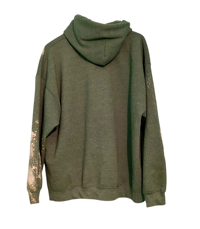 Sudadera con Capucha Grinch Stanley Estampado Leopardo Blanqueado Envejecido Talla XL Verde Pilling Foto 3 de 4