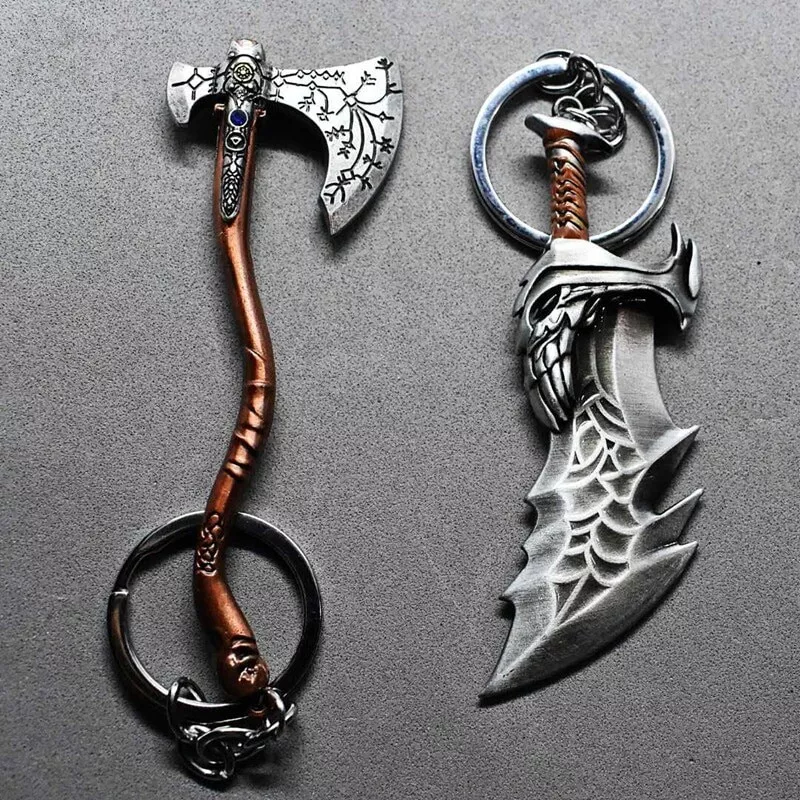 God of War Kratos Sword Blade of Olympus Keychain Toy Dolls Weapon Keychain  Kratos Blades Model Pendant