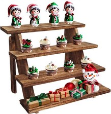 Wooden Cupcake Stand - 4 Tier Cupcake Display Stand, Tool Free Installation