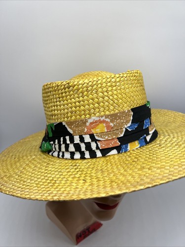 Cappello donna in paglia con fascia tropicale taglia grande unisex - Foto 7 di 9