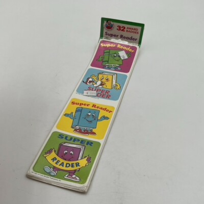 Vtg Super Reader Stickers 1980s  90 s Excellent New In Pack 32 School Supplies