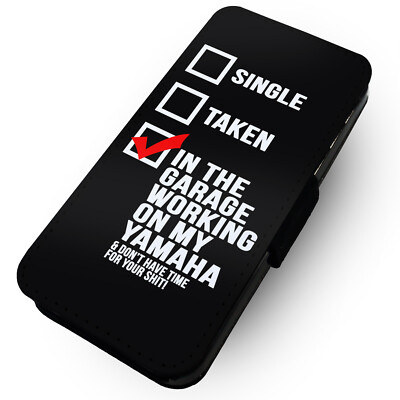 Bedruckte Kunstleder Klapp Handy Hülle iPhone - in der Garage funktioniert.. Yamaha