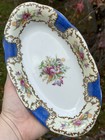 Vintage Japanese Porcelain Oval Dish Tray 20th Century Asian Collectible Nappy