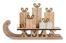 dekorativer ausgefallener Deko-Schlitten Nikolausschlitten mit Geschenken