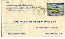 1946 RD Dominican Republic air mail cover on 10 Nov. from San Pedro de Macor&iacute;s