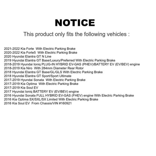 [Rear] Coat Brake Rotor Ceramic Pad Kit For Hyundai Sonata Kia Optima Niro Ioniq - Picture 2 of 16