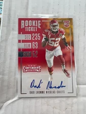 Dadi Lhomme Nicolas 2016 Contenders Rookie Auto Card #257