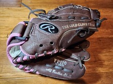 Rawlings FP110 Girls Fastpitch Softball Glove 11" Right Hand Throw Brown Pink