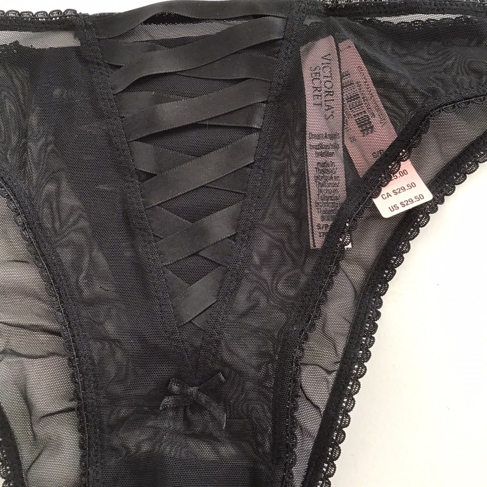 NWT Victoria Secret Dream Angels Tulle Panties Bundle Of 3 Color Black