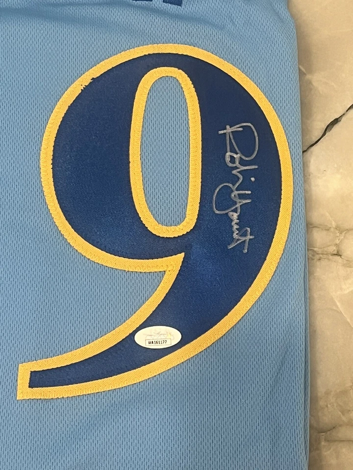 Autographed/Signed Robin Yount Milwaukee Brewers Blue Baseball Jersey JSA COA - Image 2 of 4