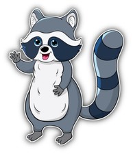 Cartoon Raccoon Car Bumper Sticker Decal