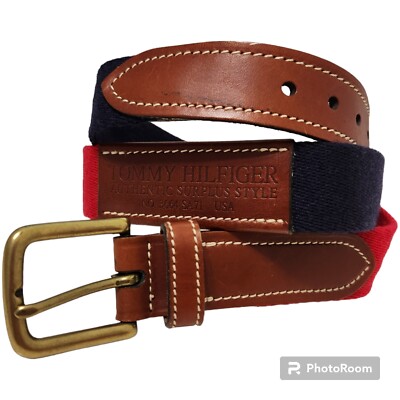 Vintage 90s Tommy Hilfiger Belt Red Blue Authentic Surplus  display picture 1