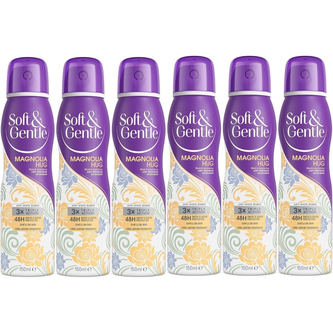 6 x 150ml Soft & Gentle Magnolia Hug Anti-Perspirant Deodorant Spray - Image 7