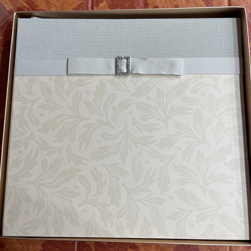 Album Fotografico Memoria Matrimonio Occasioni Speciali Avorio Nastro Damascato Strass - Foto 11 di 11
