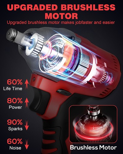 20V 700Nm Cordless Impact Wrench 1/2" High Torque Brushless Drill Battery AUS - Picture 14 of 31