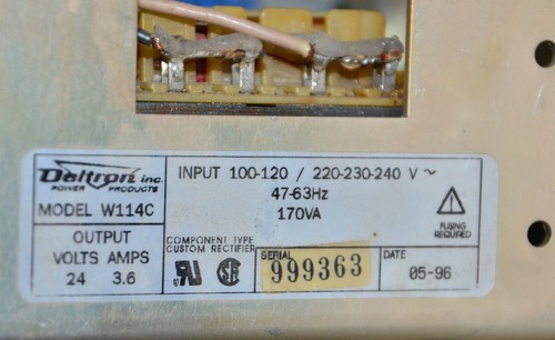 W114C Deltron Inc 100-240V 47-60HZ Power Supply --SA - Picture 2 of 2
